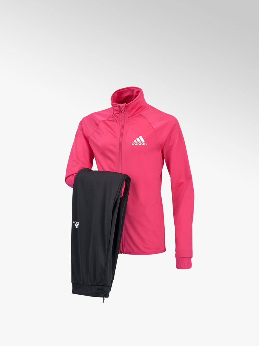 Mädchen Trainingsanzug in pink von adidas günstig im Online adidas Hooded Polyester Trainingsanzug Mädchen Schwarz
